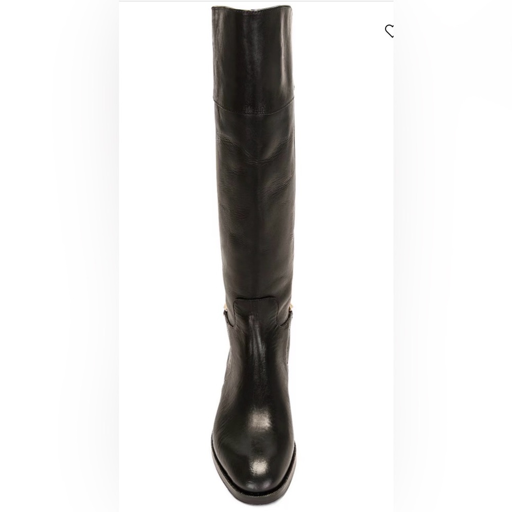 JIMMY CHOO
BOOT Black Knee-High Leather Boots with Gold Chain